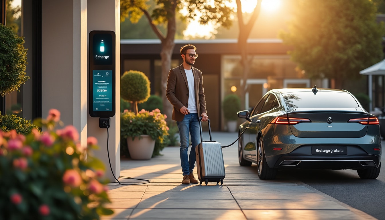 Illustration: Comment fonctionnent les bornes de recharge électrique dans les hôtels ?