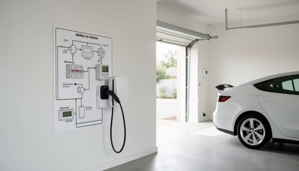 Schéma d’une borne de recharge pour voiture électrique
