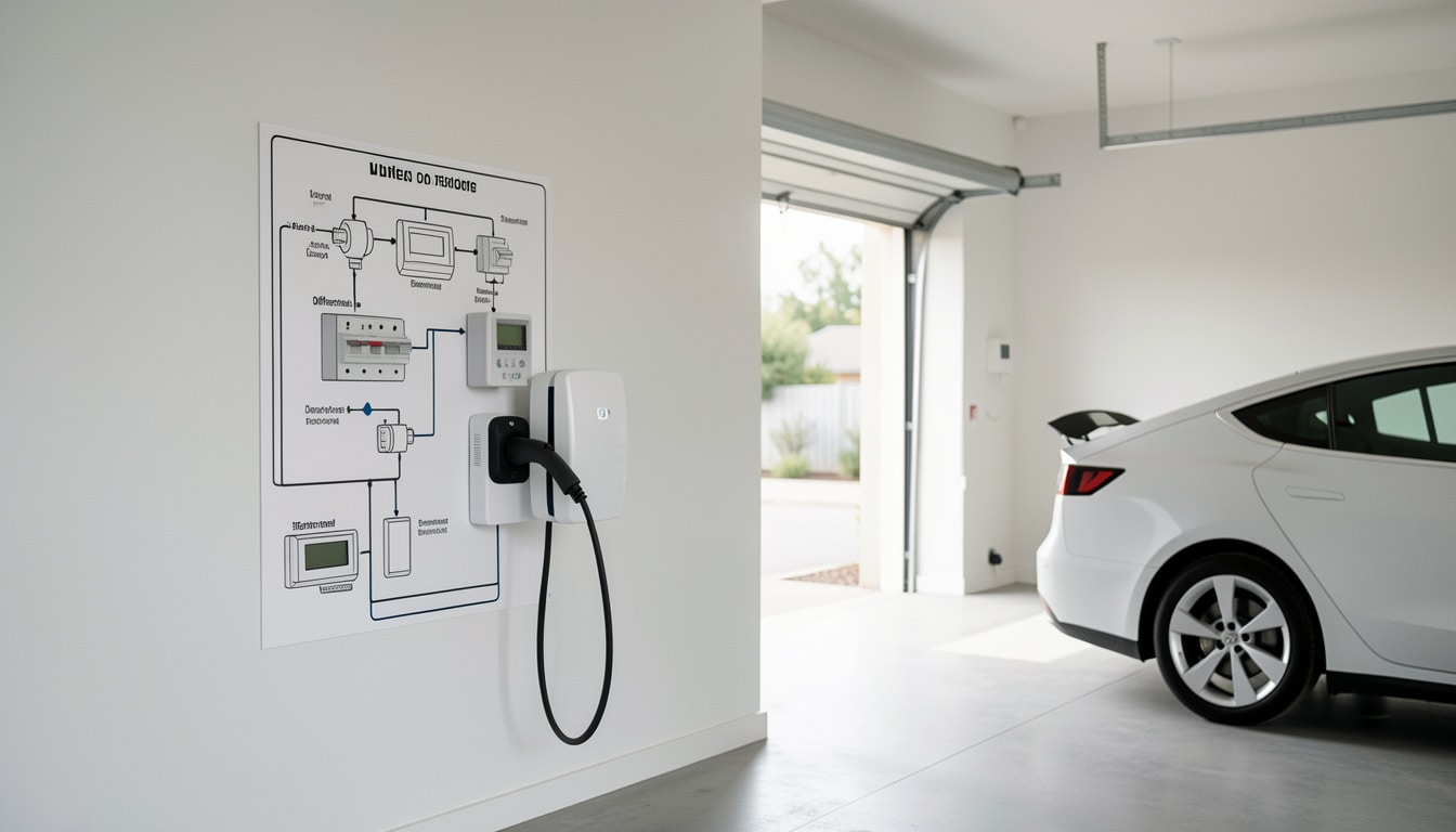 Schéma d’une borne de recharge pour voiture électrique