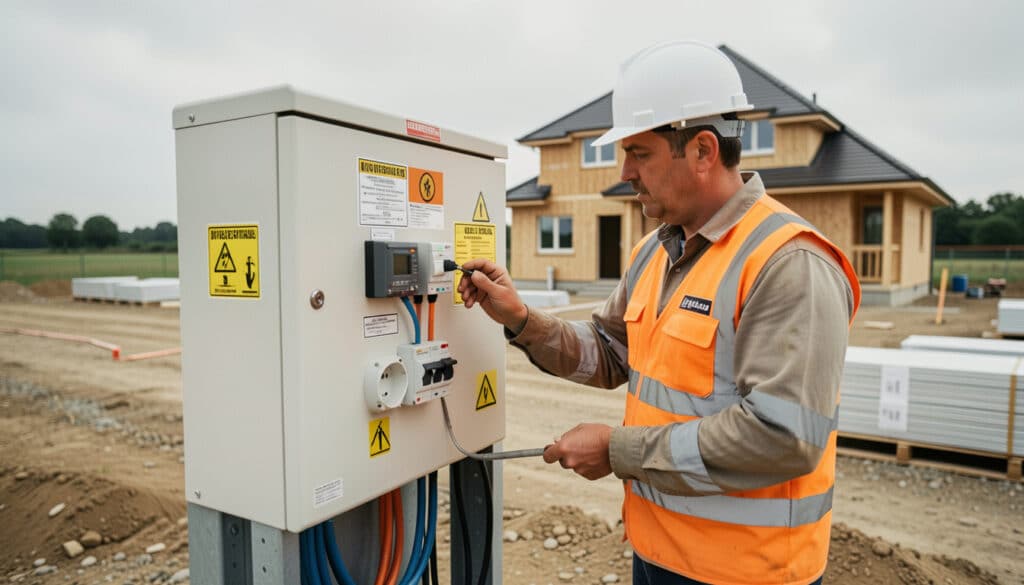 Branchement provisoire de chantier : coffret et puissance